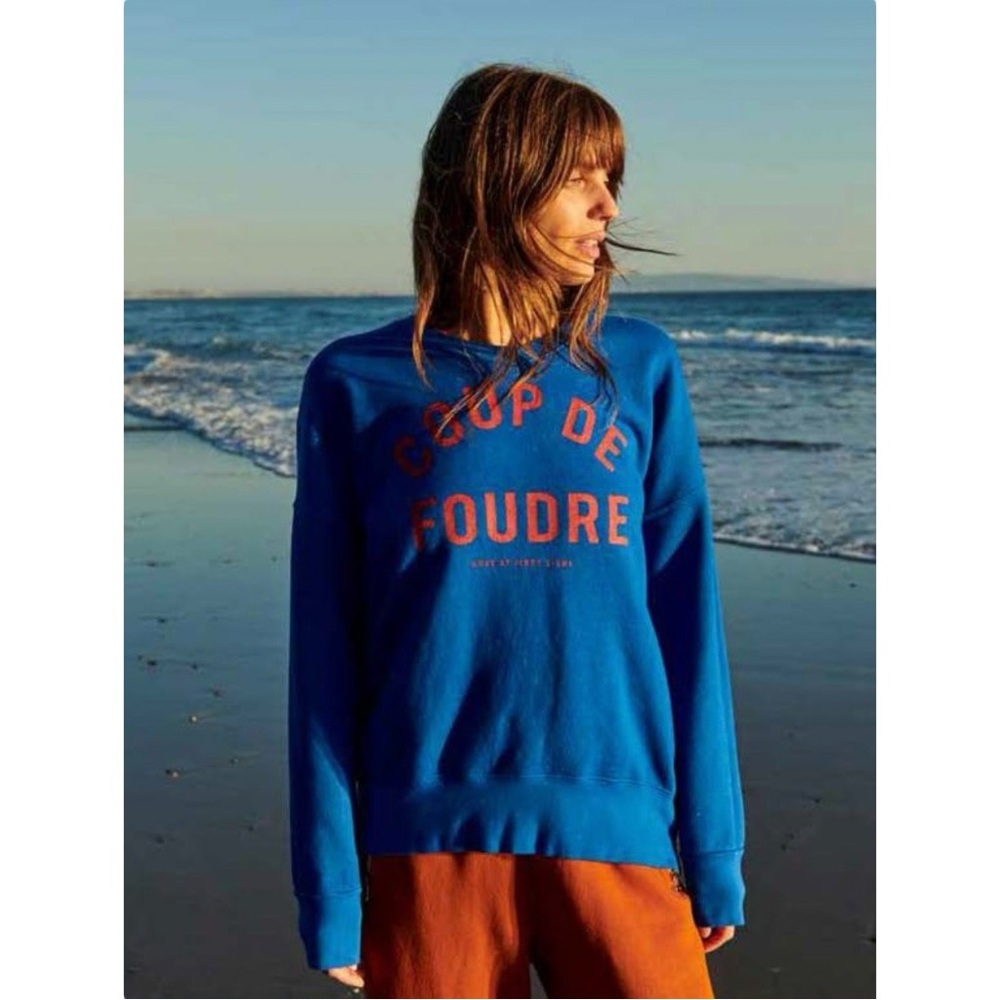 Sundry Royal Blue "Coup De Foudre" Relaxed Fit Sweatshirt sz 2 Medium